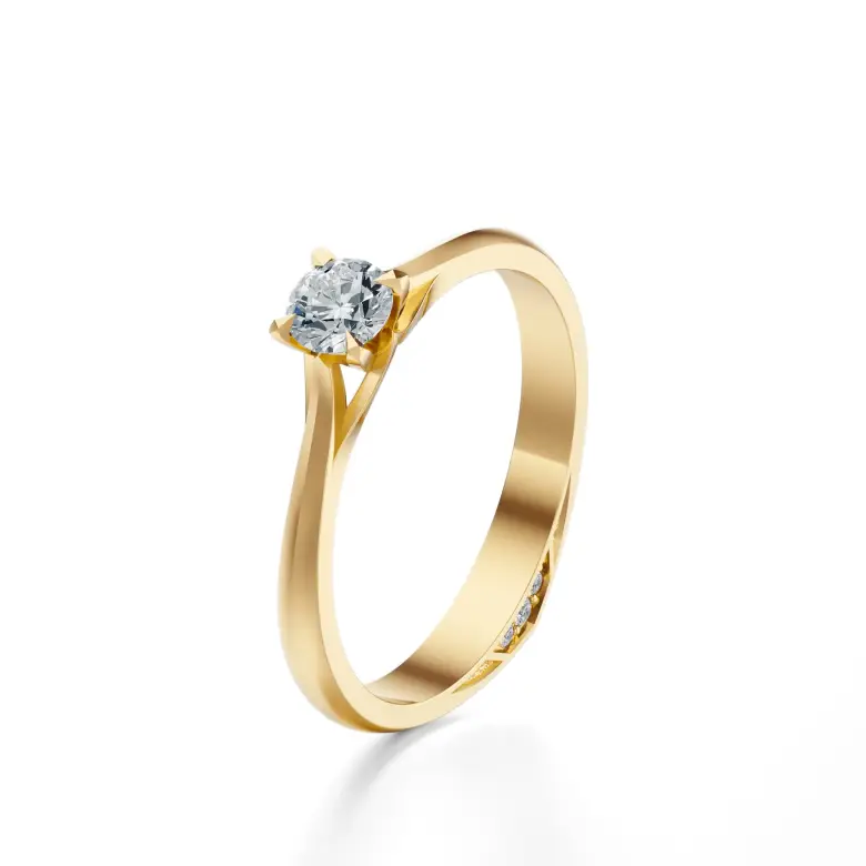 Pierścionek zaręczynowy złoty z diamentami